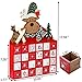 Sunnyglade Christmas Wooden Advent Calendar with Drawers 24 Day Countdown Cute Holiday Decoration (Red)