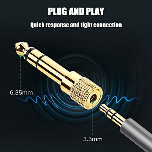 Headphone Adapter 3.5mm Female to 6.35mm Male, Ancable 1/4 inch to 1/8 inch Stereo Aux Jack Headphone Adapter Gold Plated 6.35mm to 3.5mm Jack Converter for Digital Piano, Keyboard, etc