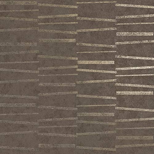 Brewster Home Fashions 2927-10605 Luminescence Brown Abstract Stripe Wallpaper