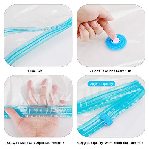 Ideallife Premium Vacuum Storage Bags, 6-Pack Space Saver Bags With Hand Pump,Vacuum Compression Storage Bags(Large Size) #TOP2