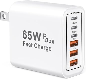 USB C Fast Charging Block,65W Type C Phone Charging Cubes Power Adapter