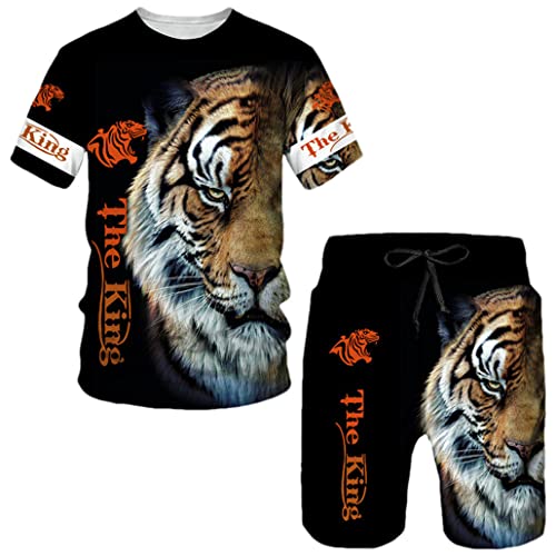 Ensemble short t-shirt homme tigre taille M pour un vêtement d'été léger