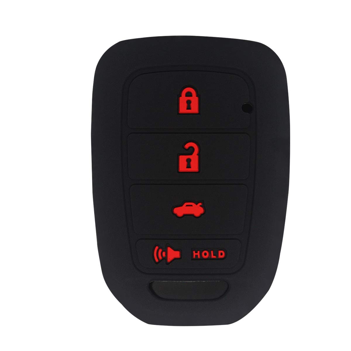 BTSMONE Silicone Key Fob Cover Case Protector Remote Keyless Entry Shell for Honda Accord Civic Crosstour CR-V HR-V MLBHLIK6-1TA (Only Fit Straight Key fob, Smart Key Fob Not Fit) Black