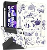 Miss Adola for iPad 6th/5th Generation 2018/2017 Case for iPad Air 2nd/1st Pro 9.7 Inch with Pencil Holder Cute Cool Cartoon Anime Kawaii Design Tablet Cover for Boys Girls Women, Sea Fish
