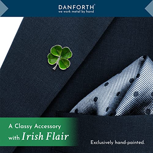 DANFORTH Four Leaf Clover Lapel Pin | Handcast Pewter Shamrock Lapel Pin, 3/4", Made in USA by Vermont Artisans | Lucky Irish Souvenir, St. Patricks Day Accessories2