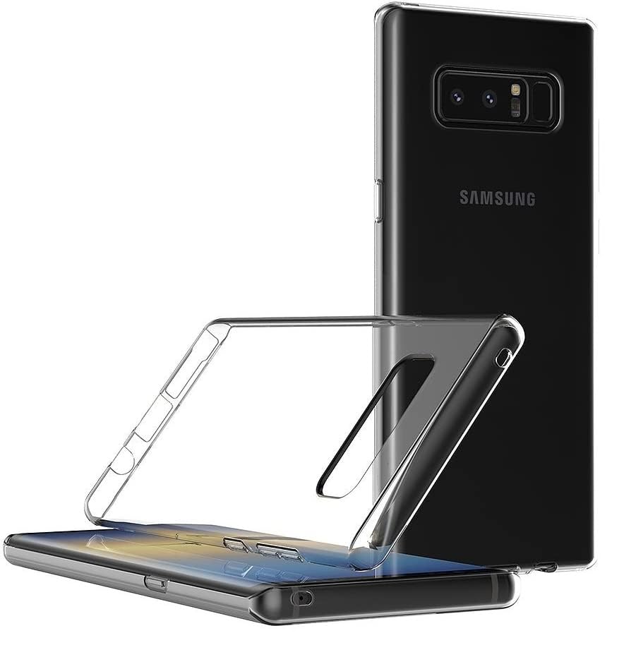 Image of NISHTECH for Samsung Galaxy Note 8 Premium Transparent Hybrid Soft Slim Dust Proof Back Case Cover Silicone with Camera Protection
