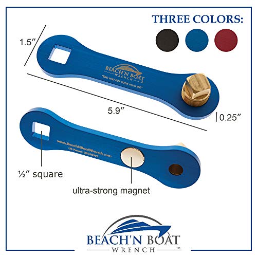 Elite Engineering USA Beach’N Boat Drain Plug Wrench for ½ inch NPT Plug - Red