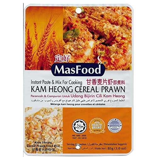 MasFood Kam Heong - Pasta instantánea de gambas de cereales y mezcla para cocinar, Halal
