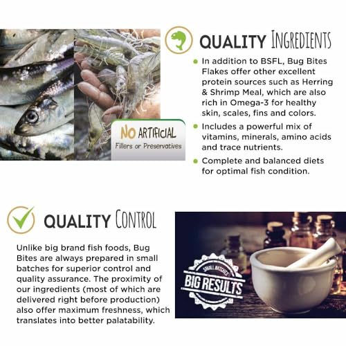 Fluval Bug Bites Fischfutter Flocken farbverstärkend, mit Insektenlarven, als Ergänzung für tropische Fische, 250ml – Bild 3