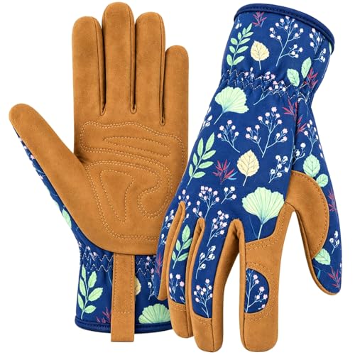 WOHEER Leather Gardening Working Gloves for Women...