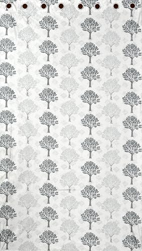 Image of Exporthub Glossy Shine 3D Floral Digital Printed Grey Colour Long Door Curtains 8 feet Long Set of 2 Pc, for Living Room and Bedroom (EHSPR074 84)
