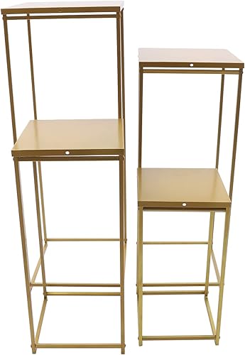 Miniatura 4 de Soporte de flores de metal para boda, florero con columna de flores, centro de mesa geométrico, jarrón para arreglos florales, decoración de mesas