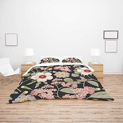 Parure de lit fleurs polyester ultra doux CHEHONG linge de maison durable - 4