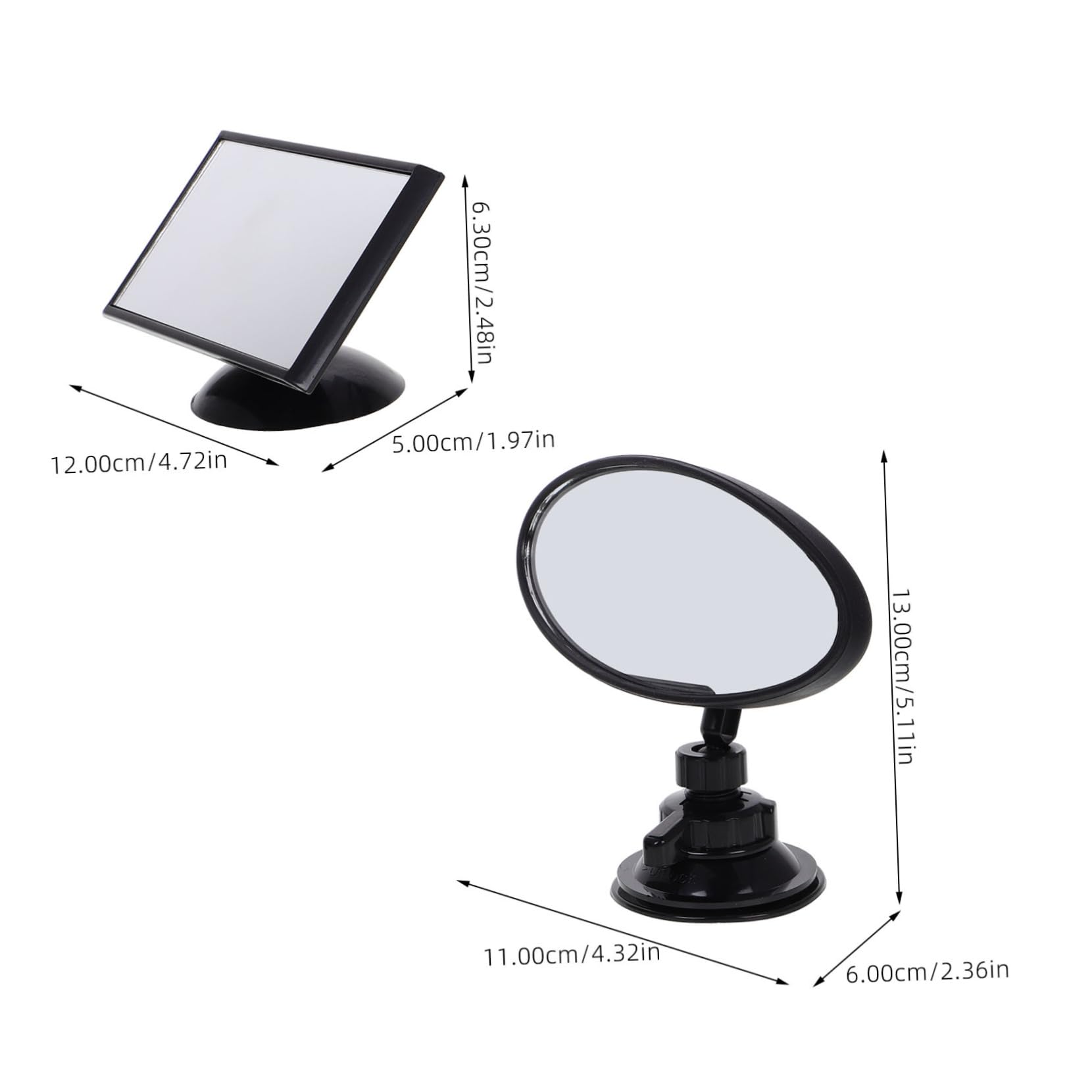 HAPINARY Car Rearview Mirror Rotating Suction Cup Mirror High Definition Clarity Versatile Use for Car Seat Stroller