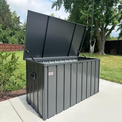 Image of PURPLE LEAF Outdoor Deck Box 150 Gallon, Waterproof Lockable Storage, Gray