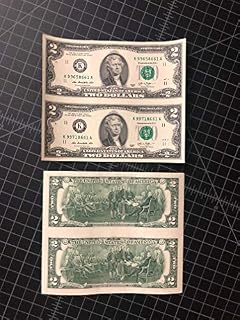 2013 UNCUT SHEET 32 SUBJECT TWO DOLLAR BILLS UNITED STATES CURRENCY MONEY $2