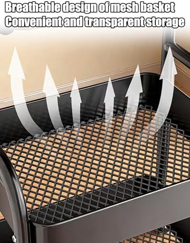 Heavy-Duty Rolling Kitchen & Craft Trolley with Wheels, Metal Storage Cart for Home Organization, 17.32"x11.81"x40.55" - Versatile Utility Cart for Kitchen, Crafting, and More