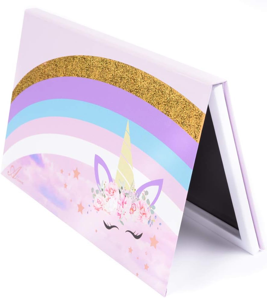 Allwon Magnetic Palette Unicorn Empty Makeup Palette with 30Pcs Adhesive Empty Palette Metal Stickers for Eyeshadow Lipstick Blush Powder (Unicorn)