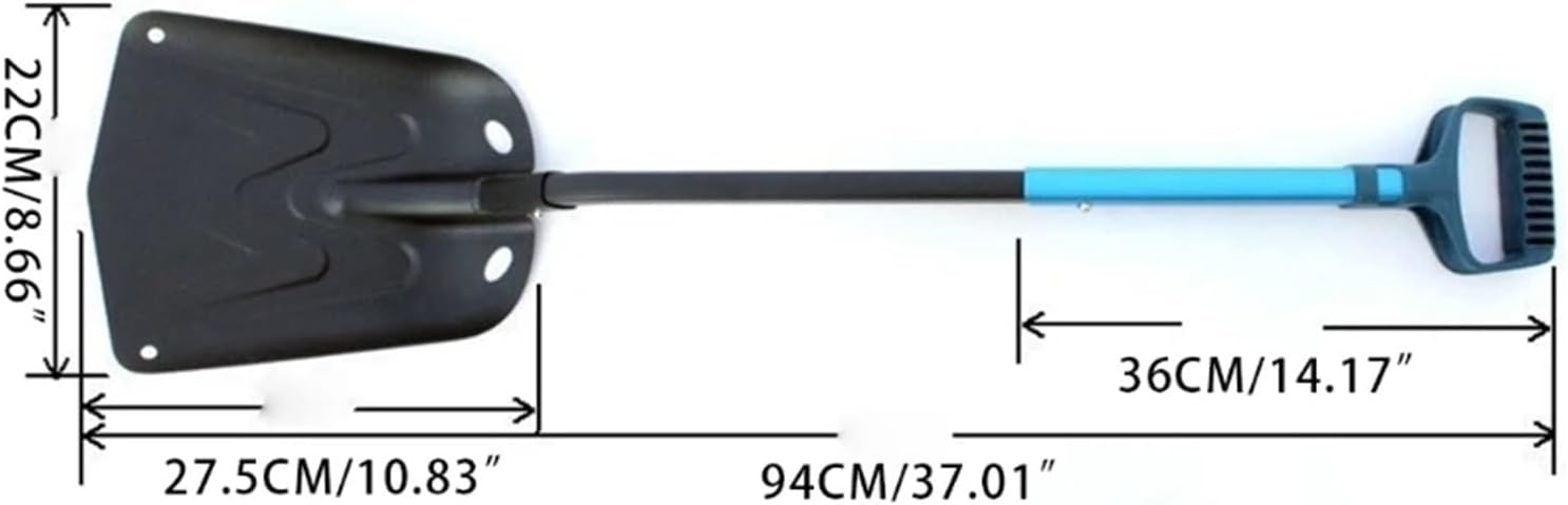 Light Plastic Collaspable Snow Shovel for Adventure Gardening Aluminum Folding Snowboard Tool Foldable