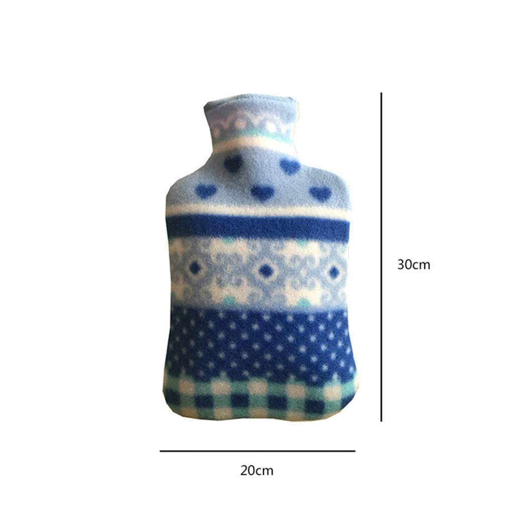 Funda para botella de agua caliente de felpa polar - Tamaño grande (2000 ML) - Diseño extraíble y colorido