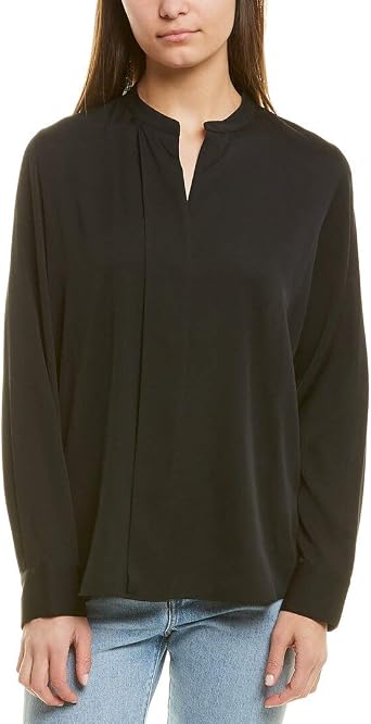 Vince Womens Slim Collar Silk-Blend 