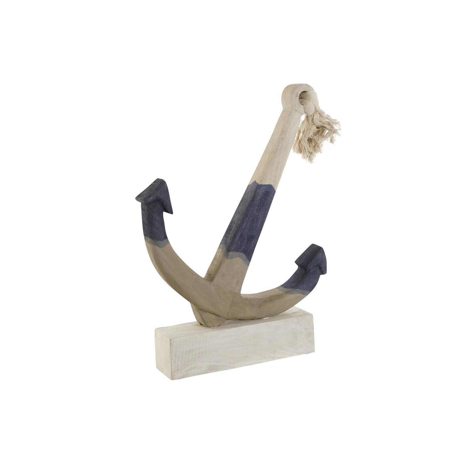 Ancre decorative bois manguier bleu 52cm objet de decoration marine de salon