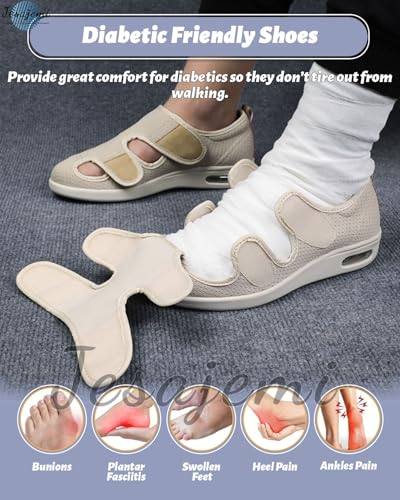 Wide Fitting Mens Shoes Open Toe Diabetic Sandals Extra Width with Arch Support Plantar Fasciitis for Men with 3 Pairs Insoles Replacement for Elderly Swollen Feet2