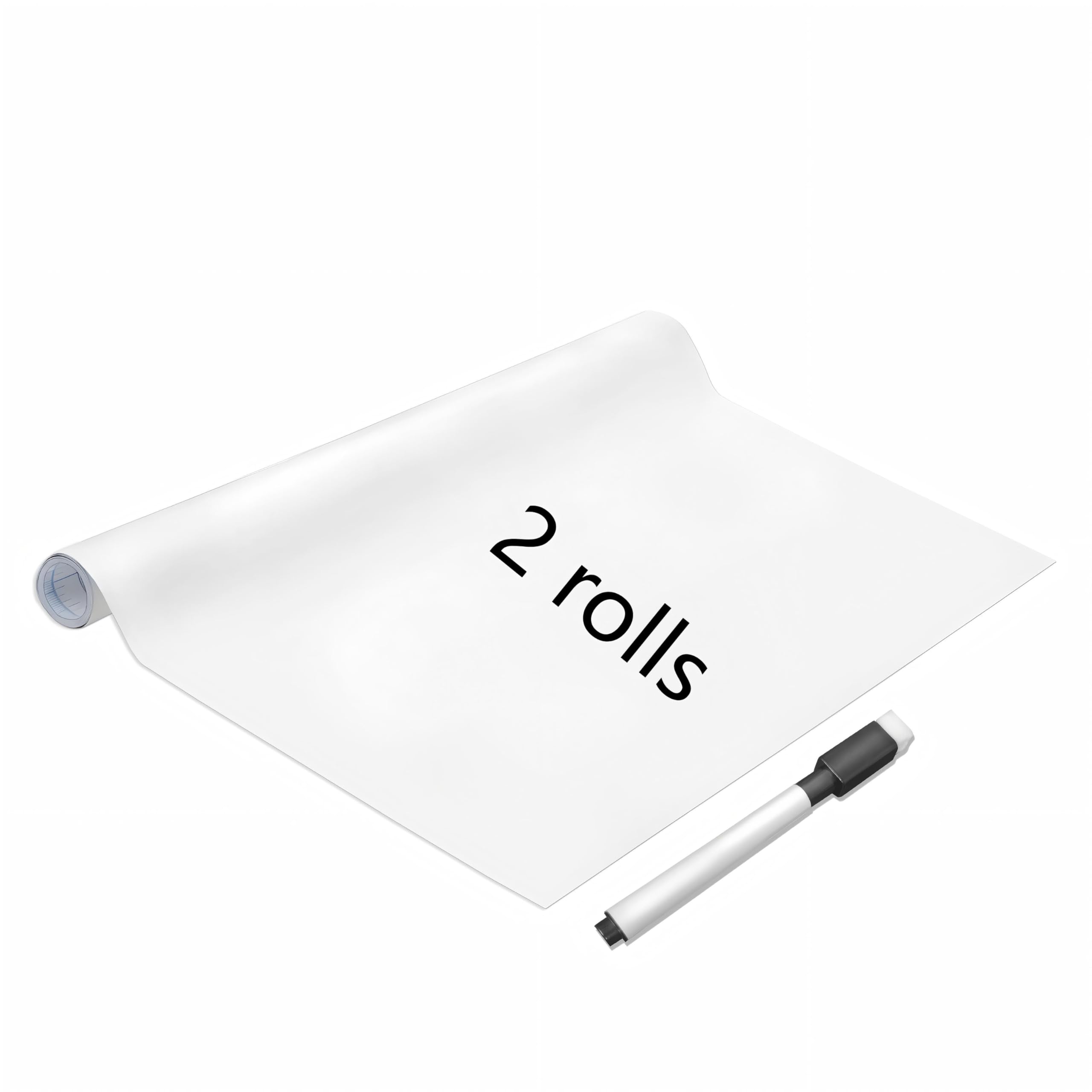 AMIGO Film pour Tableau Blanc Effaçable à sec,Rouleaux de Tableau Blanc Autocollants,44x200cm, deux Rouleaux avec Marqueur pour le Bureau, les Salles de Classe