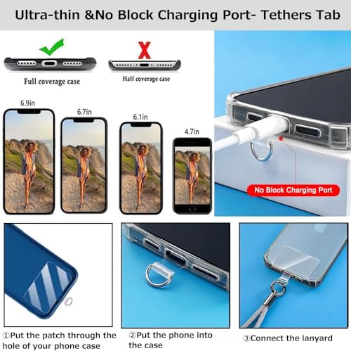Correa de cadena cruzada para teléfono celular universal con colgador ajustable 4
