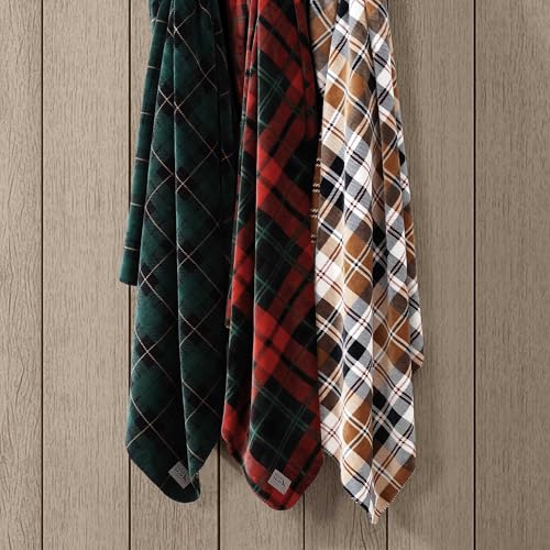 Image of Eddie Bauer - Throw Blanket, Ultra-Soft & Reversible Plush Bedding, Throw Blanket for Couch & Bed (Trailhead Plaid Red, 60 inch x 70 inch)