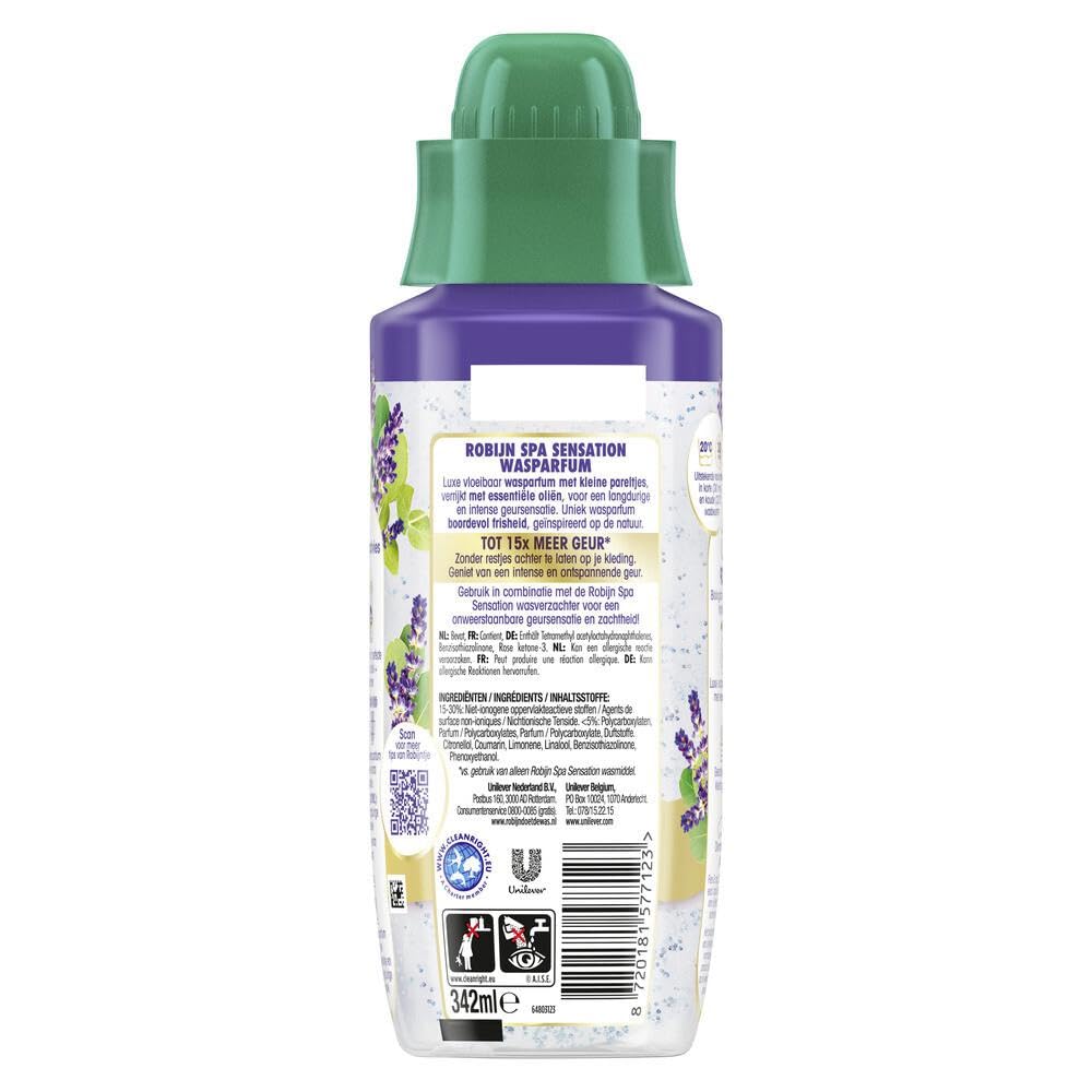 Robijn Intense perfumy do prania wszystkich ubrań i tekstyliów – Spa Sensation – do 15 razy więcej zapachu – 342 ml