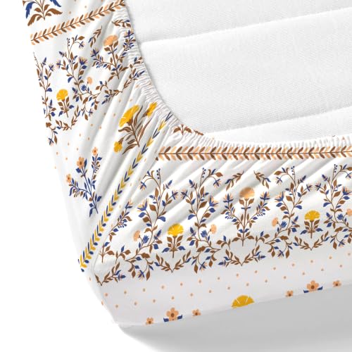 Image of Home Ecstasy 100% Cotton King Fitted Bedsheet with 2 Pillow Covers - (Size 72 x 78 inches, 140 TC, Colour - Brown)