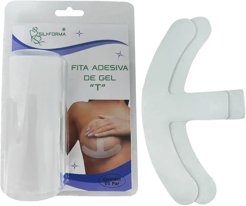 Fita silicone Adesiva invertida T Pós cirurgia mamária 2 un