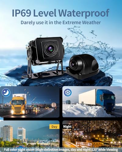 Image of AI 4 Channel 1080P RV Backup Camera System with 10.1 Inch Touchscreen Monitor,Person Detection MDVR Recording with 4pcs IP69K Waterproof Cameras for Truck /Trailer /Camper Van /SUV /Fleet /Push