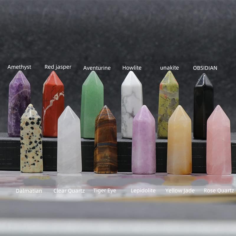 Miniatura 3 de LE SKY 8 piezas de piedras decorativas naturales hexagonales con forma de varita curativa ágata de cristal curativo piedras energéticas para joyería