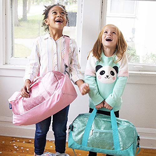 Wildkin Kids Overnighter Duffel Bags For Boys & Girls, Perfect For Early Elementary Sleepovers Duffel Bag For Kids, Carry-On Size & Ideal For School Practice Or Overnight Travel Bag (Pink Glitter) #TOP4