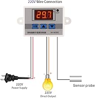 Vista 7 de Controlador digital de temperatura XH-W3002, 2 unidades, -50 a 230.0 °F, termostato de refrigeración de calefacción programable, pantalla LED