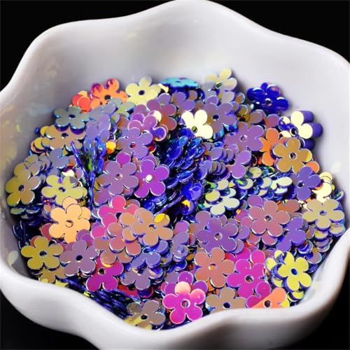 jweemax 20g 7mm Flower Shaped Sequins Flat Sequin Paillettes Double Sided Loose Sequins PVC Shiny Sequins Glitter Sequin Confetti for Embroidery, Clothing Appliques, Sewing, Crafts, Party Decorations