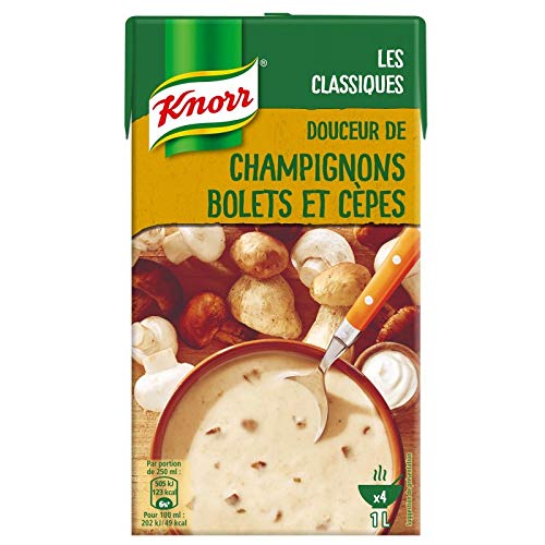 Soupe de champignons Knorr 1L lot de 3 briques de velouté