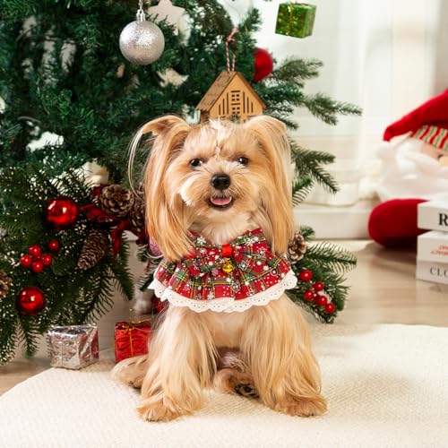 Disfraz de Navidad para Perros Bandana con Cascabeles M miniatura 4