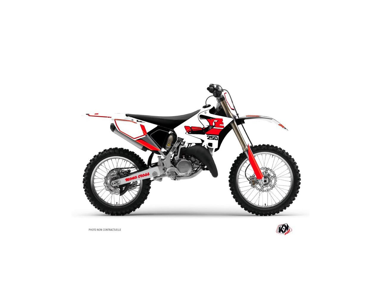 Kit déco moto cross vintage Yamaha 250 YZ rouge finition brillante