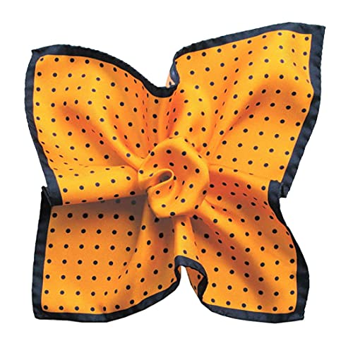 Pochette dandy Segni orange à pois en pure soie italienne pour homme
