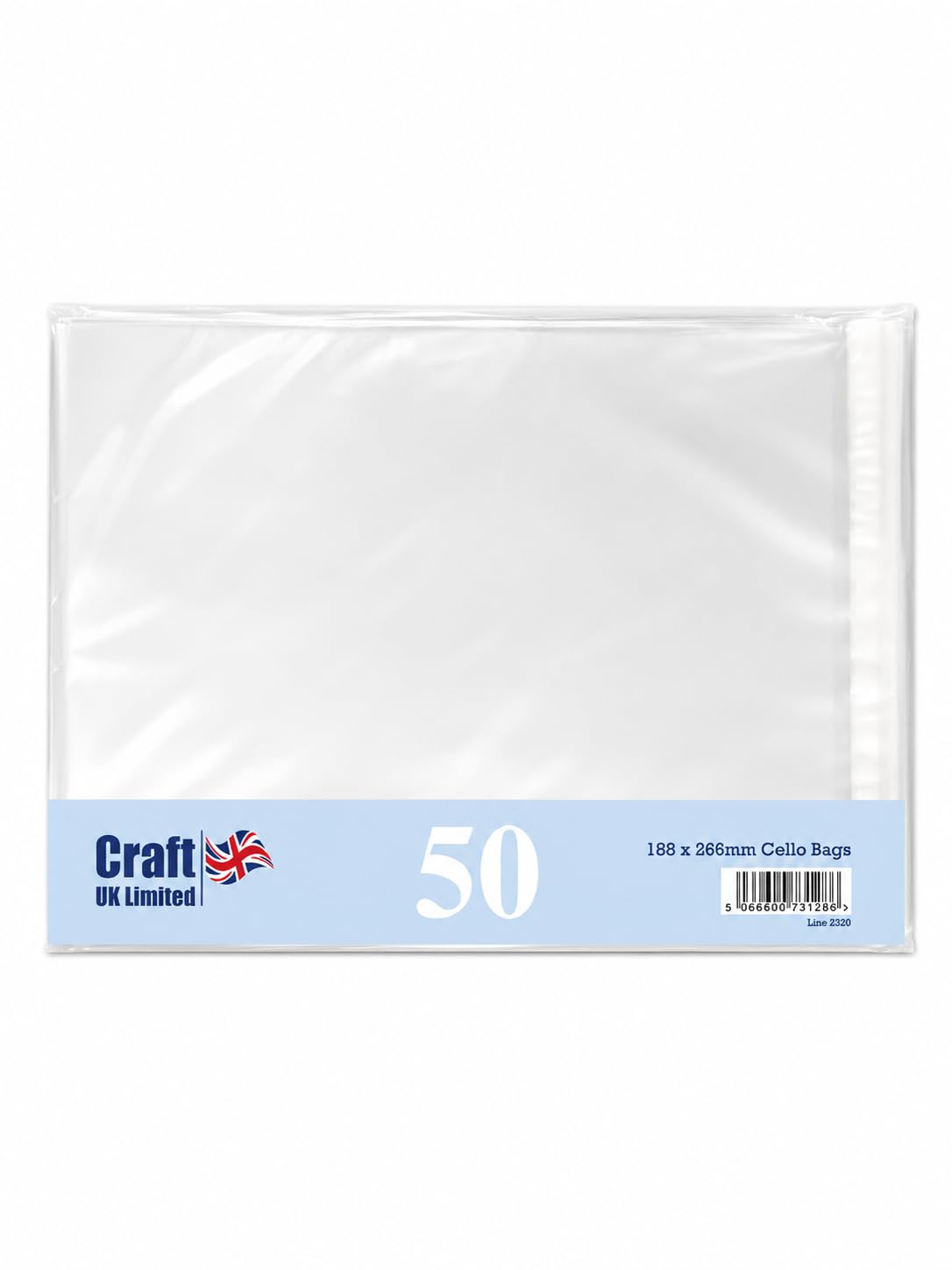 Craft UK 2320-50 10 X 7 Cello Bags