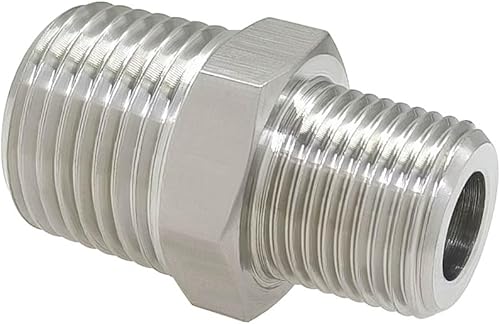 Miniatura 4 de Hooshing 2 pezones hexagonales reductores de 12 "x 38" macho NPT tubería de acero inoxidable 304 conector reductor para aplicación de tuberías