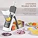 ZTQCSQ [All in 1] Vegetable Slicer with Adjustable Thickness, Easy to Clean Potato Mandoline Slicer with Container, Rapid Prep French Fry Veggie Cutter/Onion Slicer, Free Grater/Cleaning Brush (Gray)