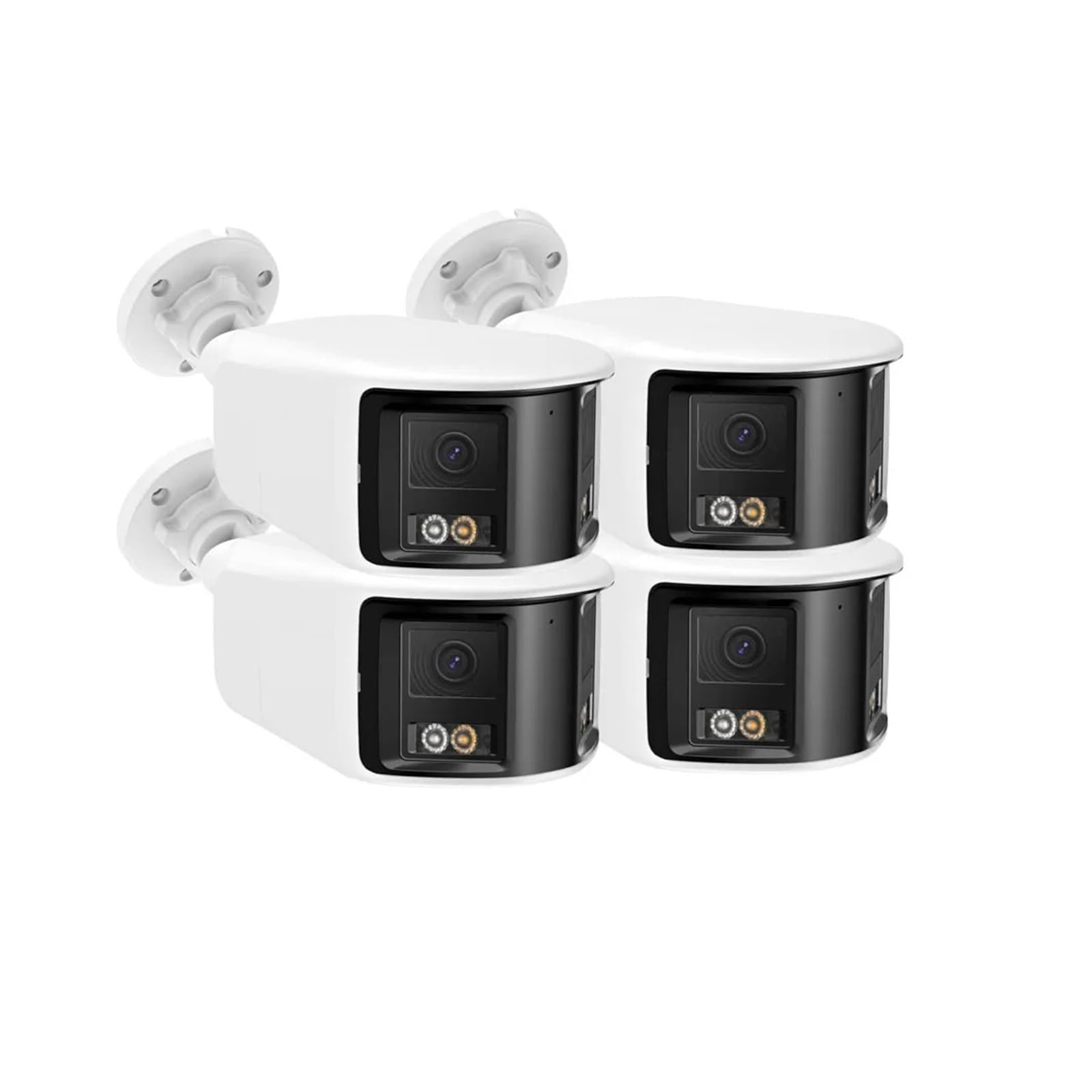 Oshpmbdlyfj One Color 4K 8Mp Poe Surveillance Camera Dual Lens Outdoor Poe Camera 1/2/4Pcs Color Night Vision Cctv Video Security Camera For Nvr(4Pcs 91Ev)