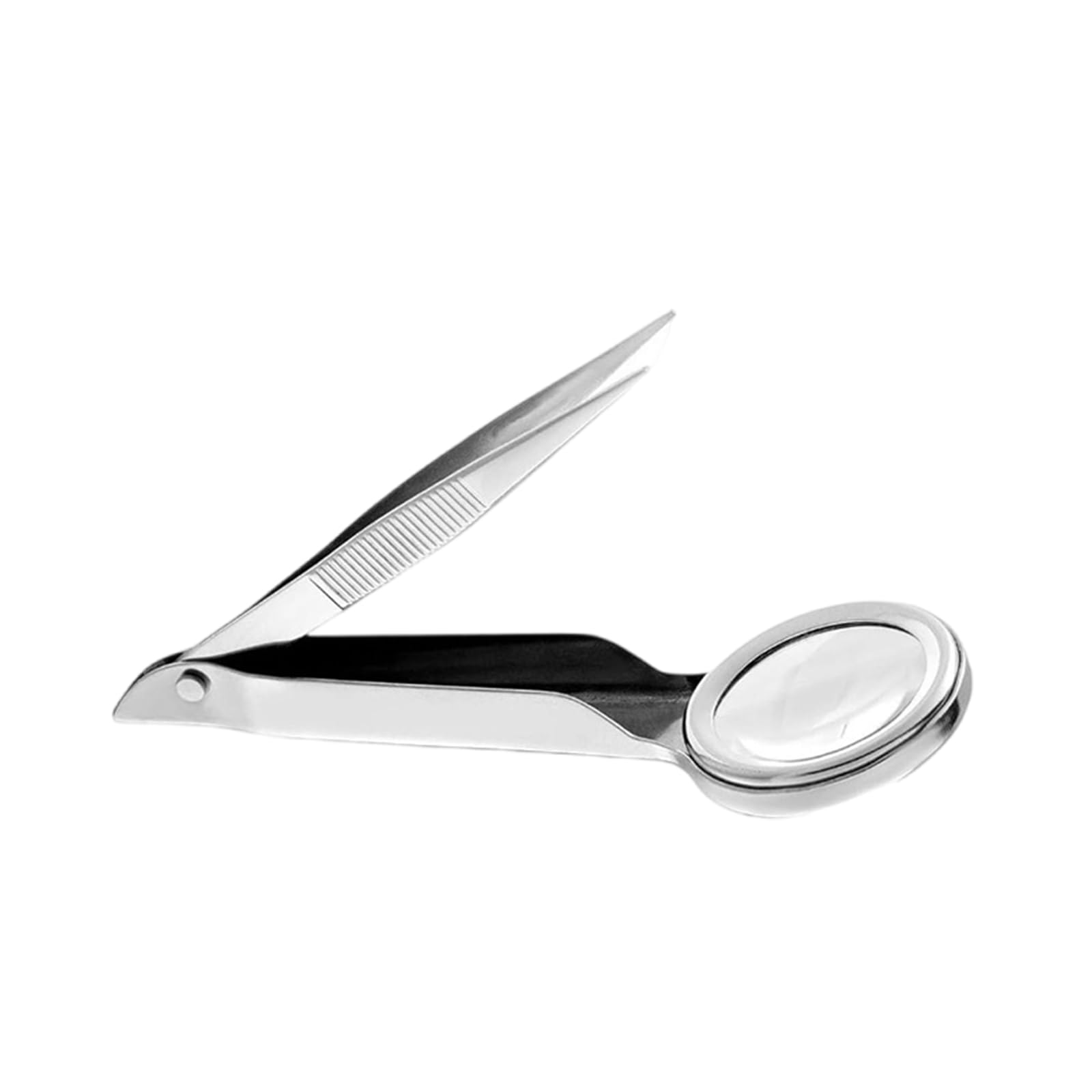 Multifunctional Magnify Glass Tweezers Splinters Tweezers with Magnify Glass Metal Eyebrow with Eyebrow with