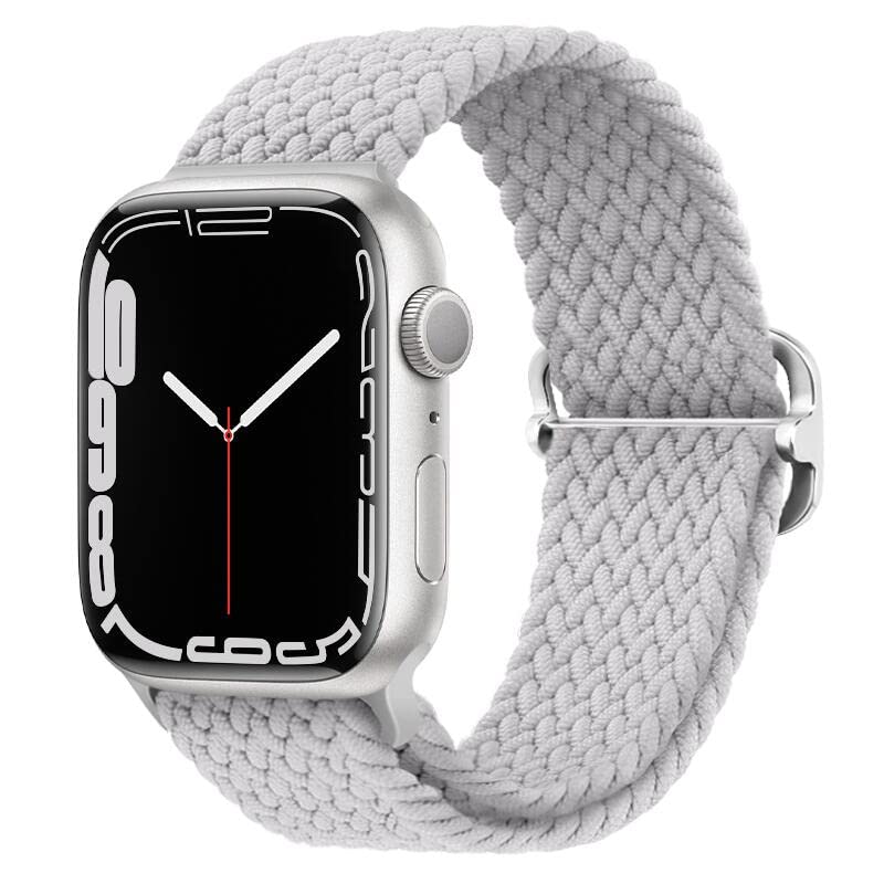 KEYSJEFF Braided Strap Compatible with Apple Watch Straps 45mm 41mm 40mm 44mm Elastic Solo Loop Sport Bands for IWatch Series 9 8 7 6 5 4 SE Adjustable Stretchy Belt (No Watch) (42mm/44mm/45mm,Gray) (B0D7CMQL7B) Amazon Price History, Amazon Price Tracker