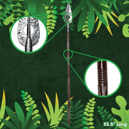 UNDERWRAPS Faux Silver Spear - Halloween Prop Weapon, Silver and Brown Spear, Adult Halloween Accessories, Fake Spear for Halloween, Cosplay Spear (One Size)