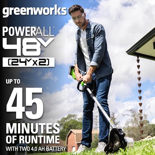 Greenworks 48V (24V x 2) 8-Inch Brushless Edger, (2) 4Ah Batteries and 4A Dual Port Charger Included, ED48L4410 by Greenworks - Image 5